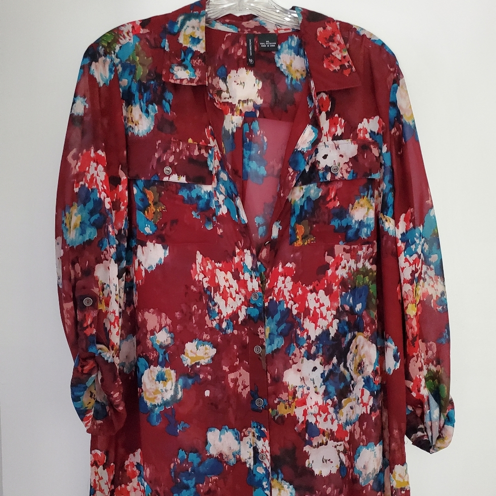 Floral button down